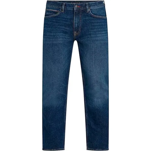 Denim Jeans Regular Fit Button Closure , male, Sizes: W32, W35, W36, W38, W40, W34 - Tommy Hilfiger - Modalova