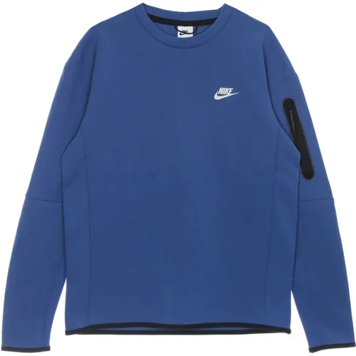 Tech Fleece Crewneck Sweatshirt Blau , Herren, Größe: XL - Nike - Modalova