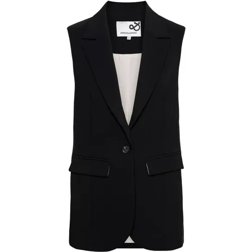 Schwarzes Komfort-Gilet , Damen, Größe: 3XL - &Co Woman - Modalova