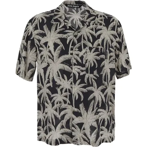 Allover Palm Print Viskose Hemd , Herren, Größe: M - Palm Angels - Modalova