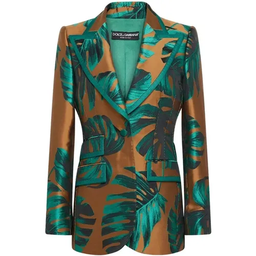 Womens Clothing Jacket Brown Ss22 , female, Sizes: L - Dolce & Gabbana - Modalova