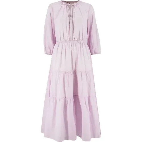 Cotton Voile Dress with Luminous Detail , female, Sizes: M, L - PESERICO - Modalova