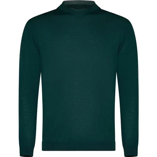 Grüner Merinowollpullover , Herren, Größe: 2XL - Low Brand - Modalova