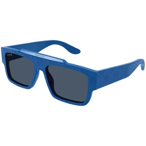 Blaues Gestell Blaue Gläser Sonnenbrille - Gucci - Modalova