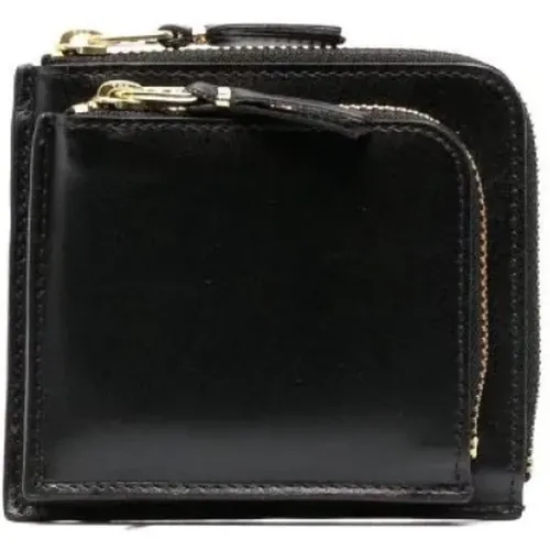 Schwarzes Doppeltes Portemonnaie mit Außentasche - Comme des Garçons - Modalova