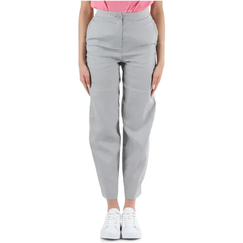 Balloon Linen Cotton Pants , female, Sizes: 2XS - Armani Exchange - Modalova
