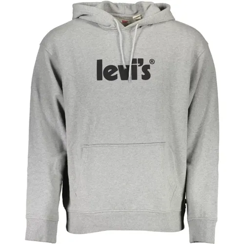 Levi's , Hoodie Grey Long Sleeve Print Logo , male, Sizes: 2XL, S - Levis - Modalova