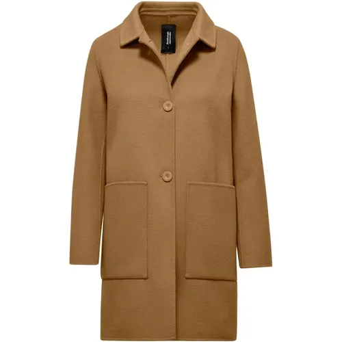 Single-breasted Coat with Patch Pockets , female, Sizes: S - BomBoogie - Modalova