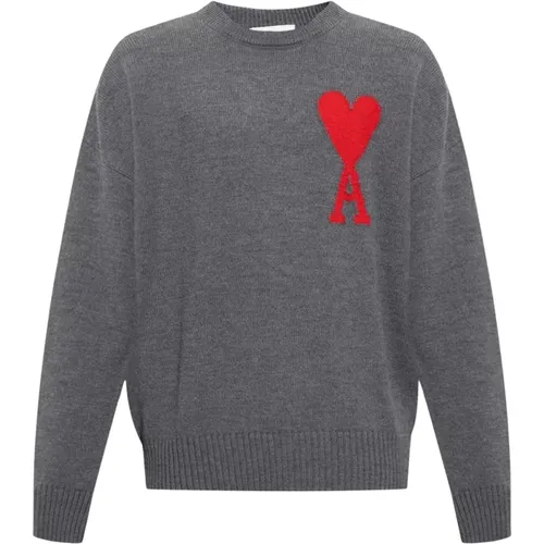 Pullover mit Logo , Herren, Größe: XS - Ami Paris - Modalova