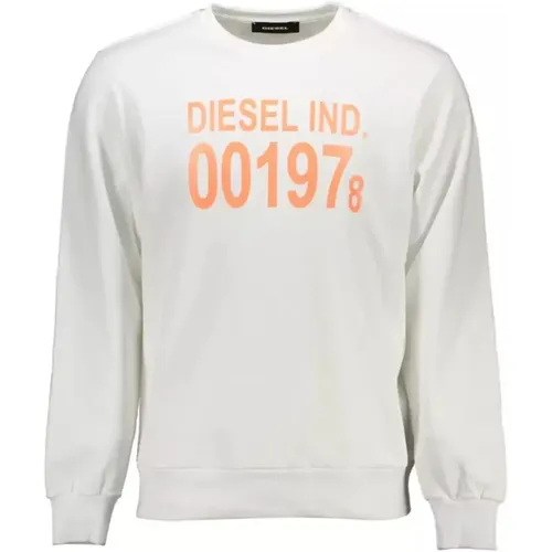 Baumwoll-Sweatshirt mit Druck und Logo , Herren, Größe: XL - Diesel - Modalova