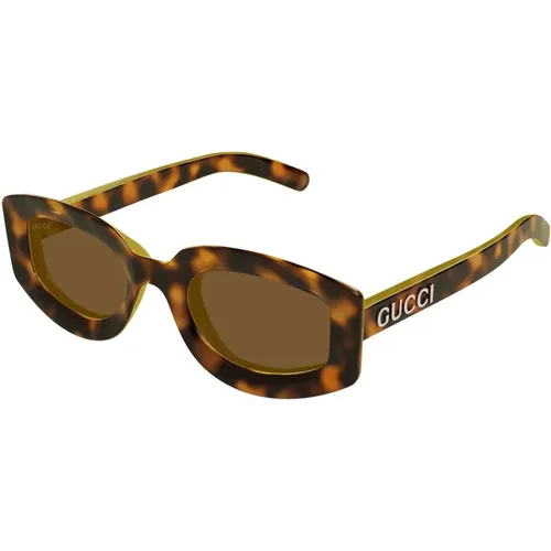 Stylish Sunglasses in Havana/ , female, Sizes: 51 MM - Gucci - Modalova