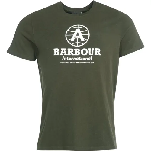 A7 Biker Grafik T-Shirt , Herren, Größe: XL - Barbour - Modalova