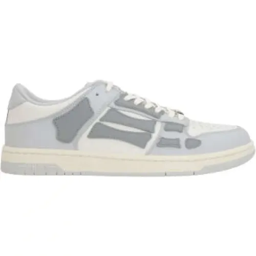 Grey Low-Top Sneakers with White Details , male, Sizes: 6 UK, 10 UK, 9 UK, 7 UK - Amiri - Modalova