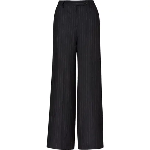 Pinstriped Linen Drop-Crotch Trousers - Massimo Alba - Modalova