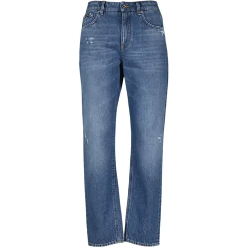 Zerrissene Gerades Jeans , Damen, Größe: 2XS - Dolce & Gabbana - Modalova