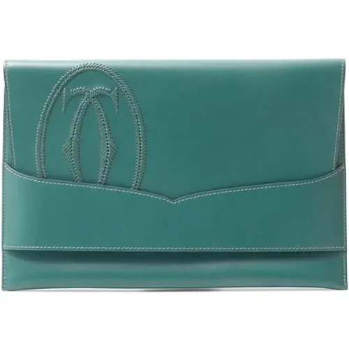 Pre-owned Leather clutches , female, Sizes: ONE SIZE - Cartier Vintage - Modalova