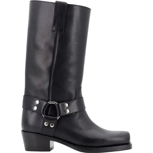 Leather Ankle Boots with Metal Detail , female, Sizes: 8 UK, 3 UK, 4 1/2 UK, 6 UK, 4 UK, 7 UK, 5 1/2 UK, 5 UK - Paris Texas - Modalova