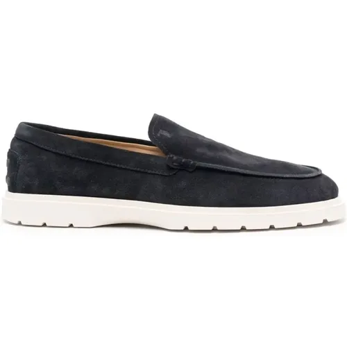 Suede Moccasin with Rubber Detail , male, Sizes: 7 UK, 9 UK, 6 UK, 7 1/2 UK, 8 UK, 10 UK, 9 1/2 UK, 11 UK, 6 1/2 UK - TOD'S - Modalova