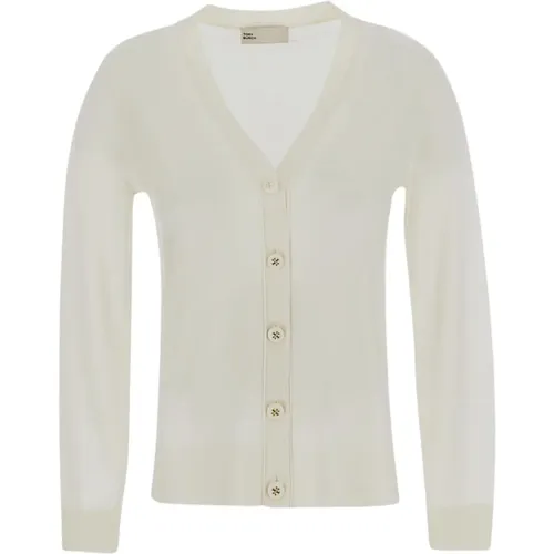 Luxuriöser Woll-Seiden-Cardigan , Damen, Größe: XS - TORY BURCH - Modalova