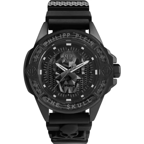 Carbon Fiber Skull Watch , male, Sizes: ONE SIZE - Philipp Plein - Modalova