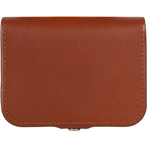 Hazelnut Leather Wallet with Snap Fastening , female, Sizes: ONE SIZE - A.p.c. - Modalova
