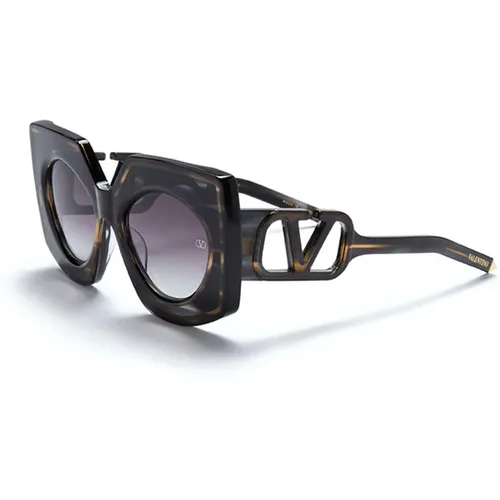 V - Soul Sunglasses Black White Gold - Valentino - Modalova