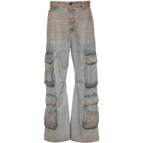 Hellblaue Denim Jeans mit Logo Patch , Damen, Größe: W30 - Diesel - Modalova