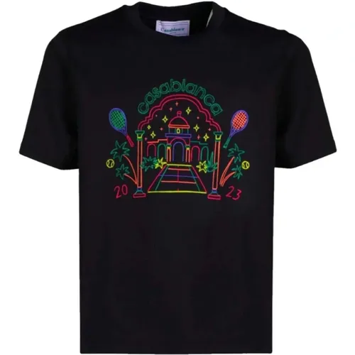 Regenbogenkreide Tempel T-Shirt - Casablanca - Modalova