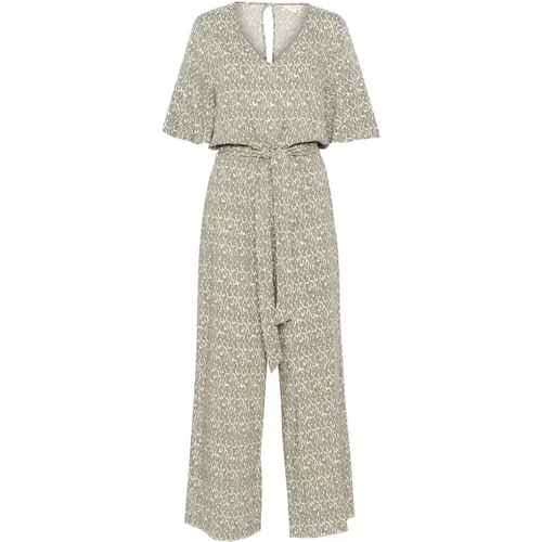 Adriennepw Ju Grüner Grafikdruck Jumpsuit , Damen, Größe: XL - Part Two - Modalova