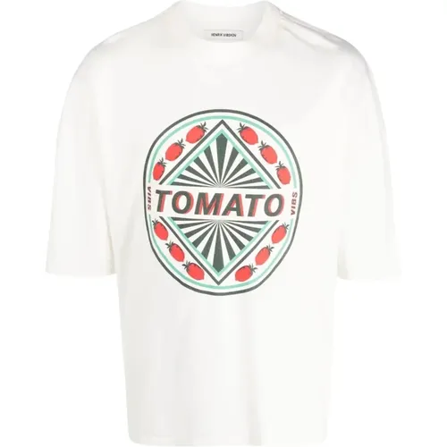 Tomaten-Illustrations-T-Shirt , Herren, Größe: L - Henrik Vibskov - Modalova