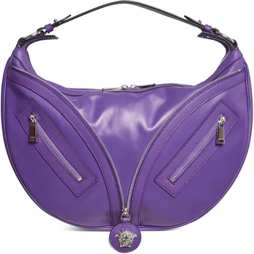 Medusa Leather Shoulder Bag , female, Sizes: ONE SIZE - Versace - Modalova