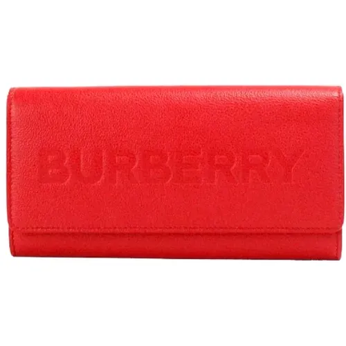 Embossed Leather Continental Clutch Wallet , female, Sizes: ONE SIZE - Burberry - Modalova