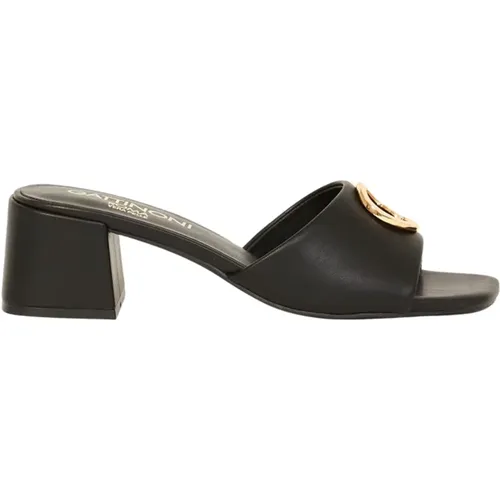 Leather Logo Sandals , female, Sizes: 4 UK, 7 UK, 6 UK, 5 UK - Gattinoni - Modalova