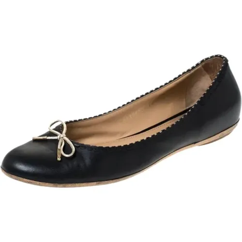 Pre-owned Leather flats , female, Sizes: 7 UK - Salvatore Ferragamo Pre-owned - Modalova