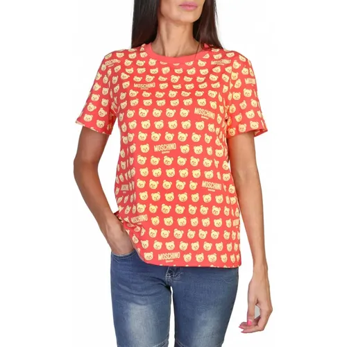 Damen T-Shirt Frühling/Sommer , Damen, Größe: XS - Moschino - Modalova