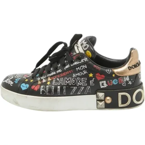 Pre-owned Leather sneakers , female, Sizes: 3 1/2 UK - Dolce & Gabbana Pre-owned - Modalova