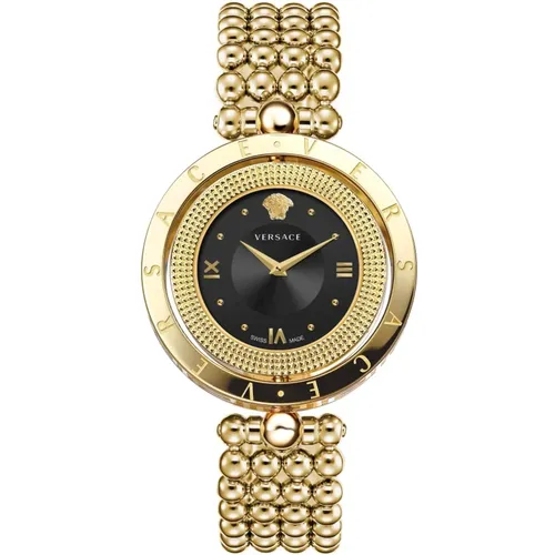 Gold Stainless Steel Women's Watch , female, Sizes: ONE SIZE - Versace - Modalova