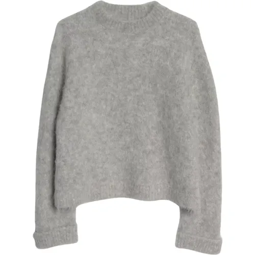 Grey Melange Alpaca Knit Sweater , Damen, Größe: M - Aim'n - Modalova