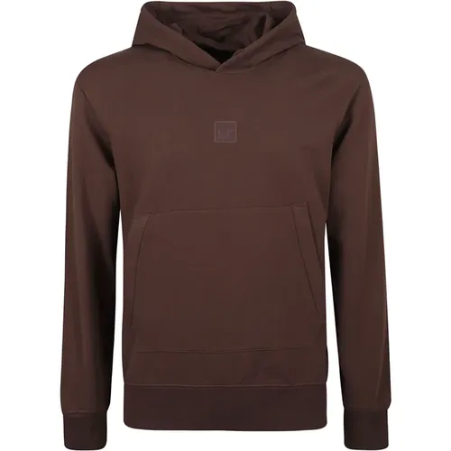 Brauner Kapuzenpullover Jersey Textur , Herren, Größe: M - C.P. Company - Modalova