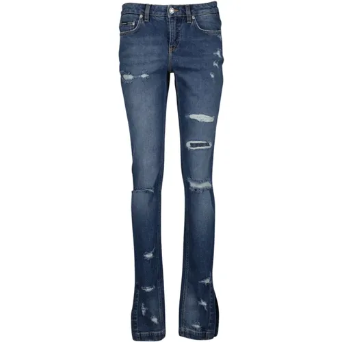 Boot-Cut Distressed Denim Jeans , Damen, Größe: S - Dolce & Gabbana - Modalova