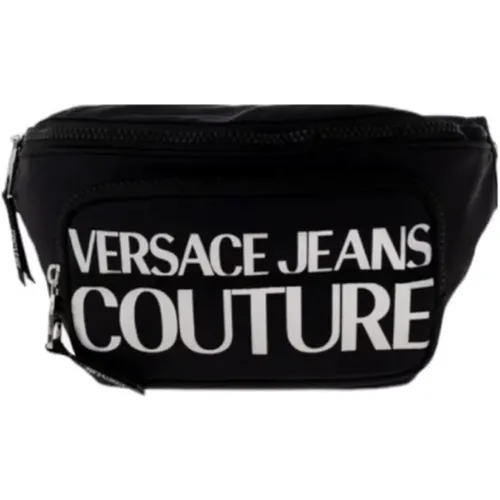 Schwarzer Nylon Marsupio mit Vordertasche - Versace Jeans Couture - Modalova