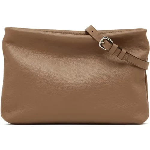 Hammered Leather Clutch Bag with Detachable Chain Strap , female, Sizes: ONE SIZE - Gianni Chiarini - Modalova