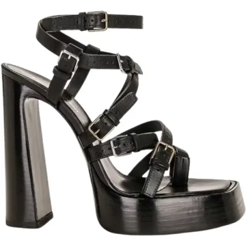 Leather Platform Sandals , female, Sizes: 7 UK - Saint Laurent - Modalova