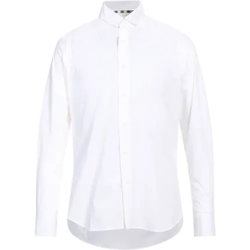 Weiße Baumwollhemd Regular Fit Bestickt , Herren, Größe: L - Aquascutum - Modalova