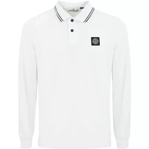 Cotton Polo Long Sleeve , male, Sizes: S - Stone Island - Modalova