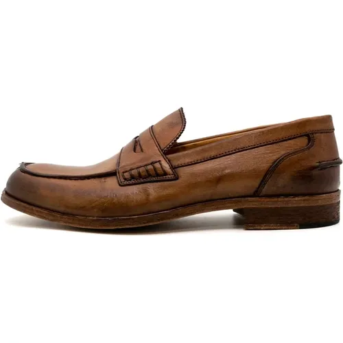Elegant Leather Shoes Wood Effect , male, Sizes: 10 UK - Exton - Modalova