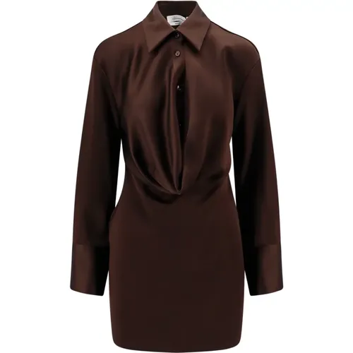 V-Neck Dress with Side Zip , female, Sizes: XS, L, S - Blumarine - Modalova