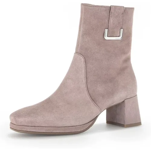 Elegante Stiefeletten Rauleder rosa , Damen, Größe: 37 1/2 EU - Gabor - Modalova