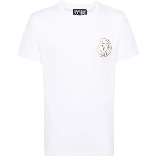 Casual Baumwoll T-Shirt , Herren, Größe: L - Versace Jeans Couture - Modalova