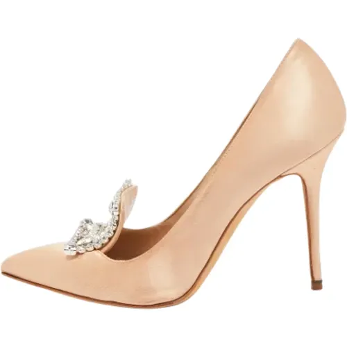 Pre-owned Satin heels , Damen, Größe: 37 1/2 EU - Manolo Blahnik Pre-owned - Modalova